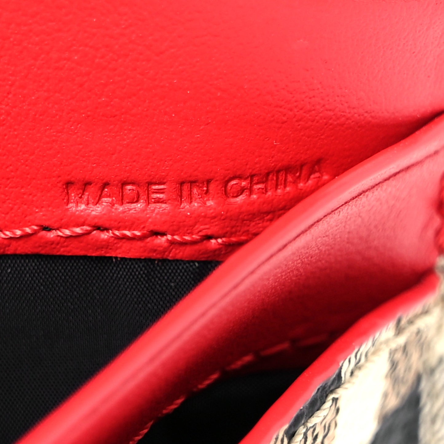Soft Grain Calfskin Haymarket Check Izzy Card Case Red