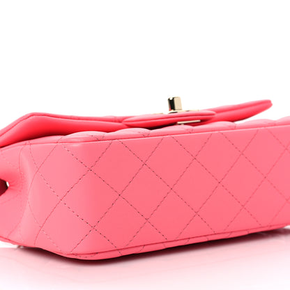 Chanel Lambskin Quilted Mini Rectangular Flap Pink 8 of 9