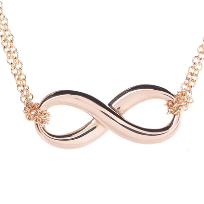Tiffany 18K Rose Gold Infinity Double Chain Pendant Necklace 4 of 6