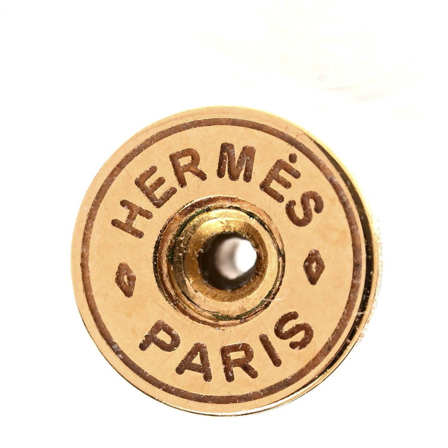 Hermes Gold Lacquered Mini Pop H Earrings White 4 of 5