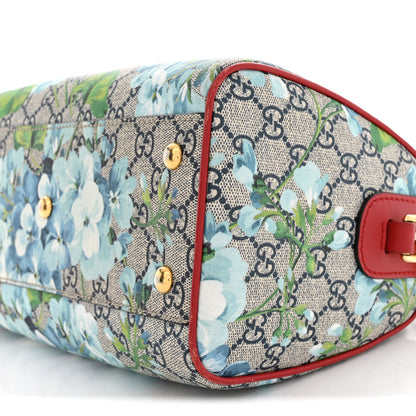 Gucci GG Supreme Monogram Blooms Small Boston Beige Blue Navy Hibiscus Red 10 of 14