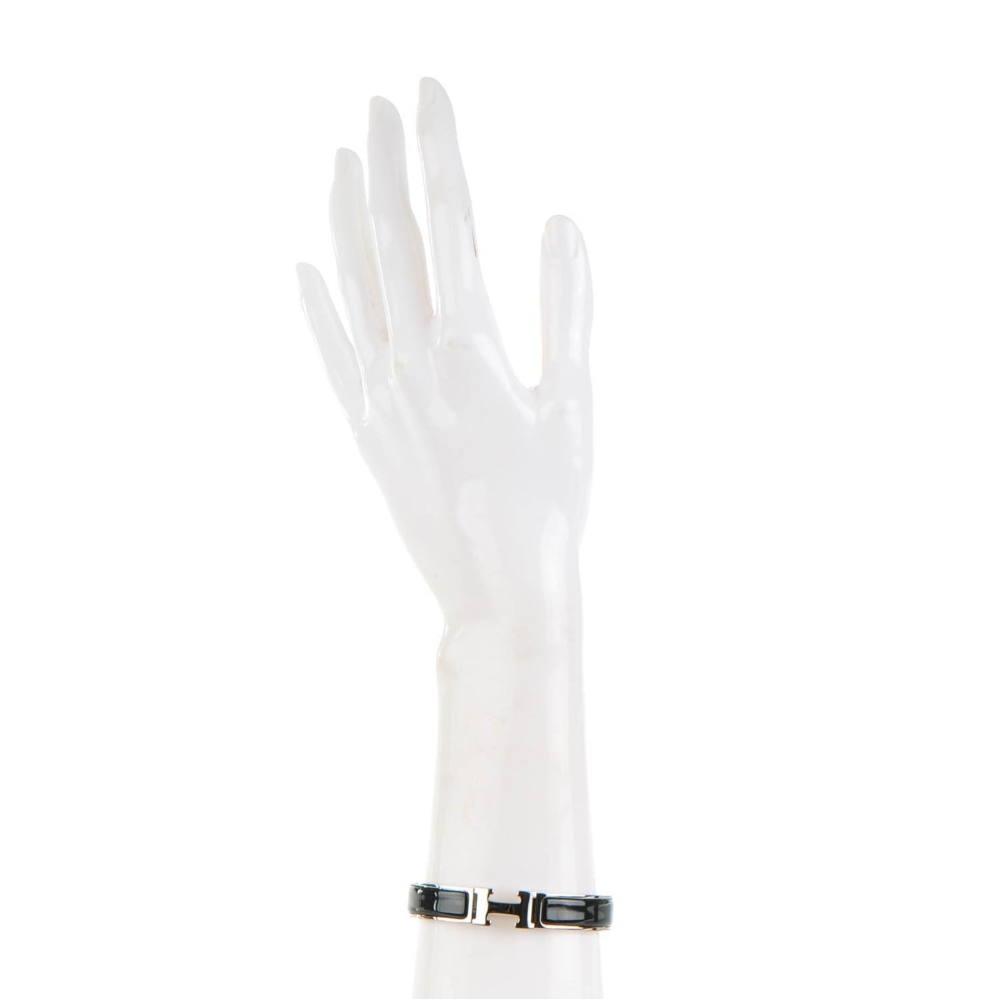 Enamel Narrow Clic Clac H Bracelet GM Black