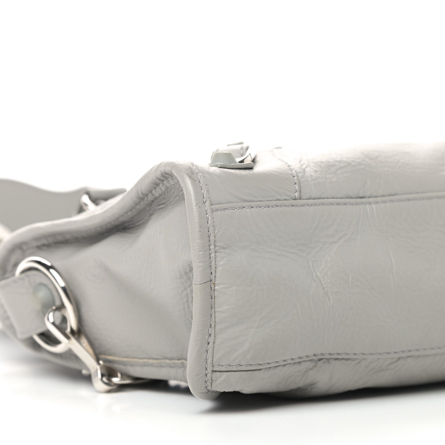 Matte Goatskin Rubber Covered Classic Hardware Mini City Gris Glace
