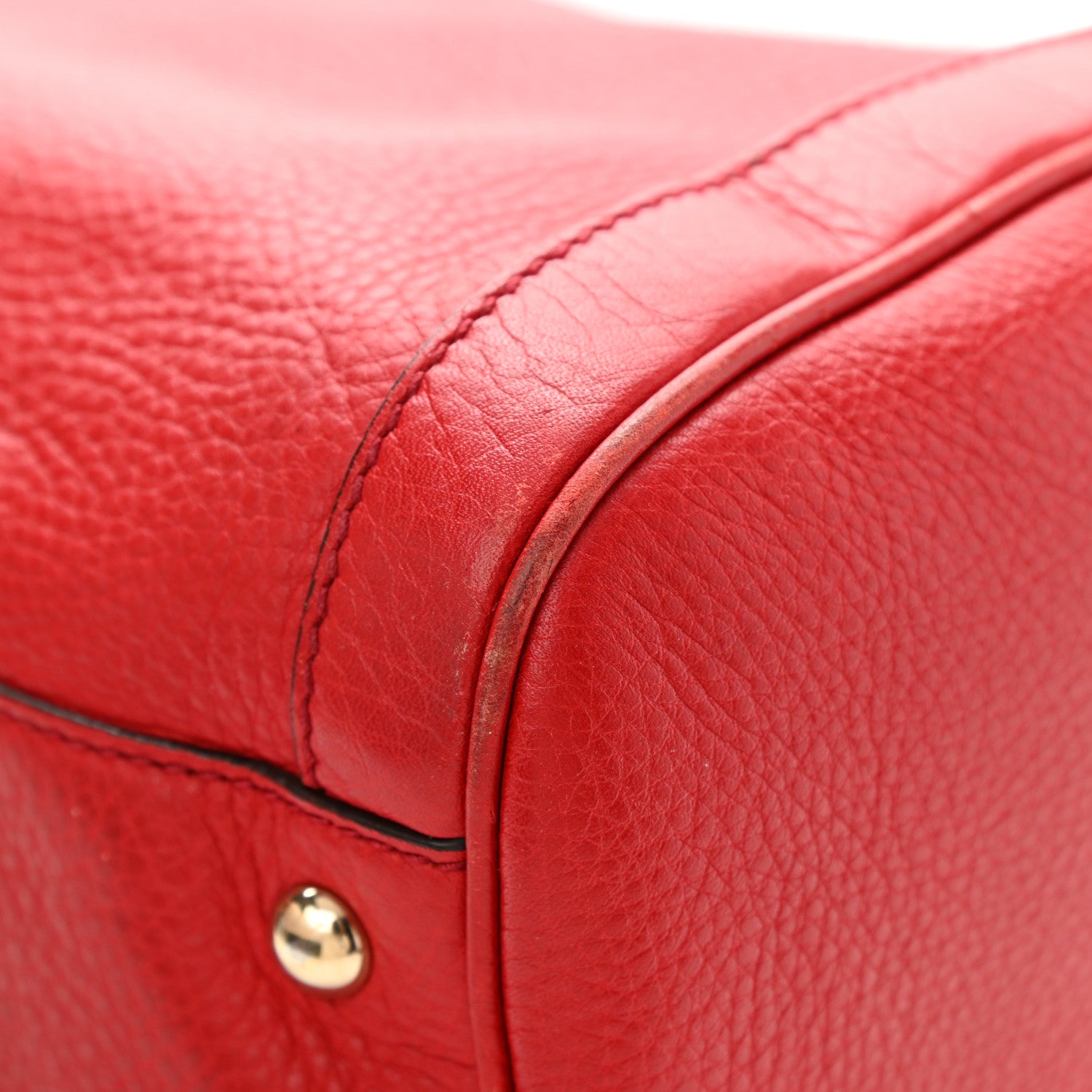 Gucci Pebbled Calfskin Medium Soho Boston Red 15 of 25