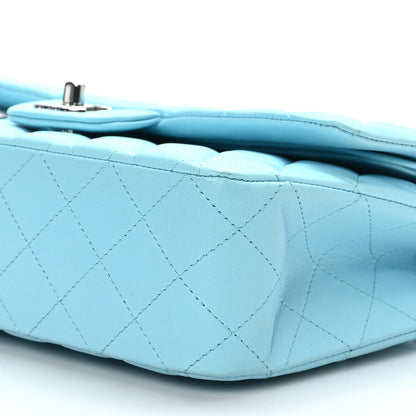 Chanel Lambskin Quilted Medium Double Flap Light Blue 9 of 9