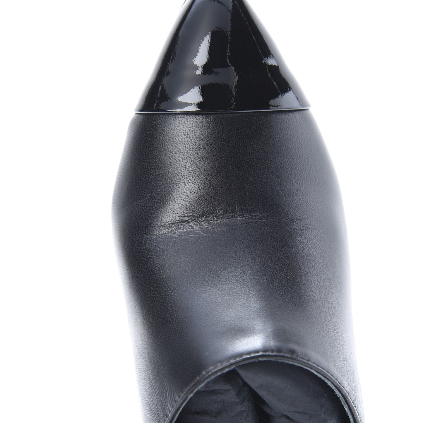 Lambskin Patent Calfskin Pearl Mules 40 Black