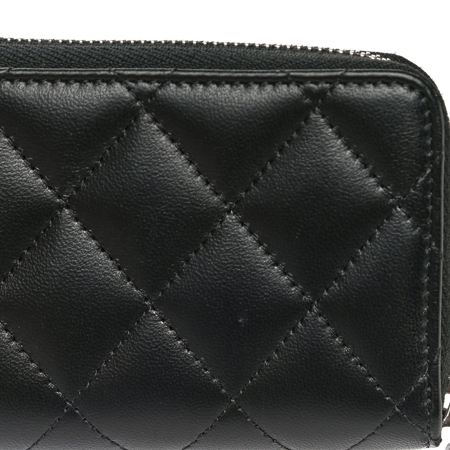 Chanel Lambskin Quilted Zip Coin Purse Black 11 of 11