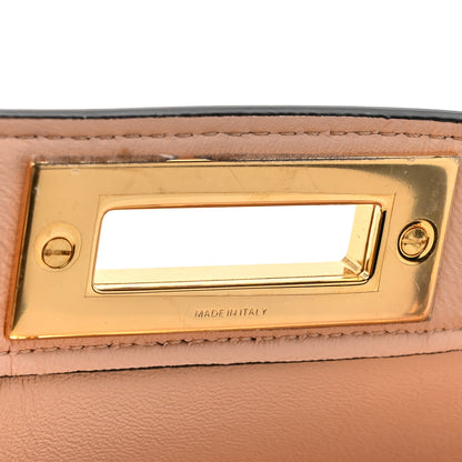 Fendi Vitello Seta Shiny Nappa Medium Peekaboo I SEE U Satchel Black Light Rose 8 of 12