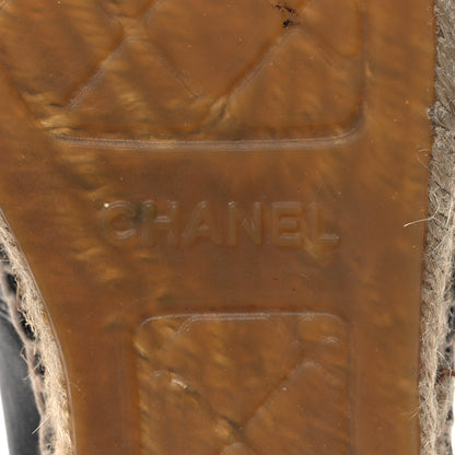Chanel Lambskin CC Espadrilles 39 Navy Black 8 of 10