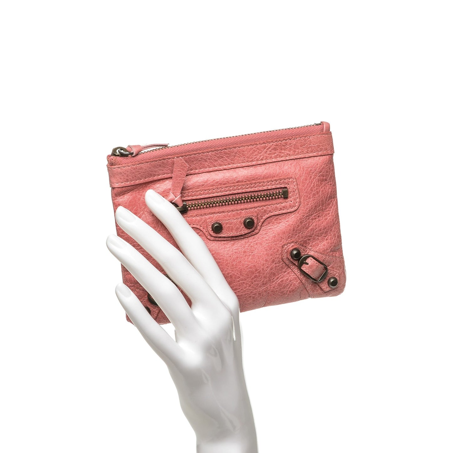 Agneau Classic Hardware M Porte-Monnaie Coin Purse Framboise