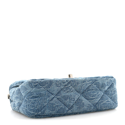 Chanel Denim Quilted Mini Camellia Sweetheart Flap Blue 4 of 12