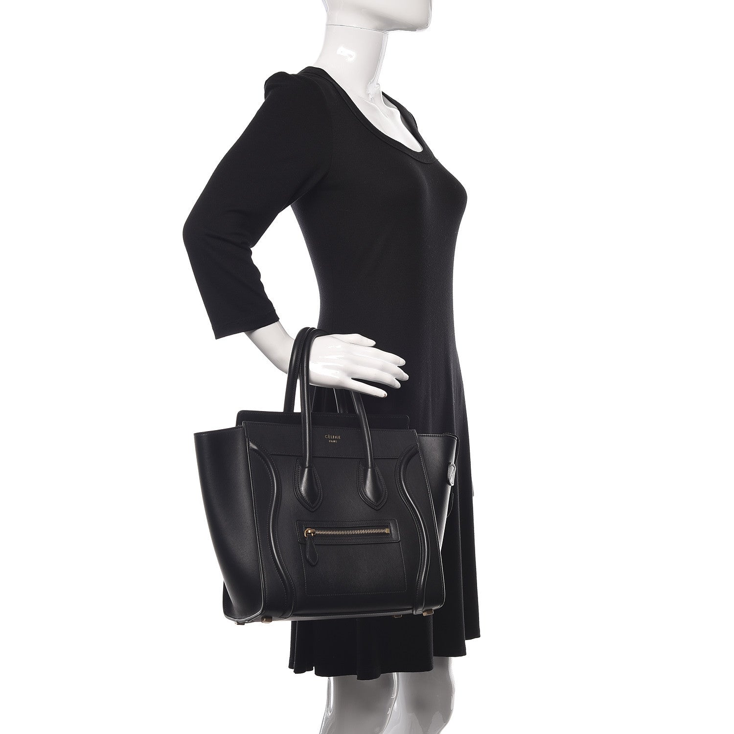 Celine Smooth Calfskin Micro Luggage Black 2 of 13