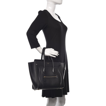 Celine Smooth Calfskin Micro Luggage Black 2 of 13