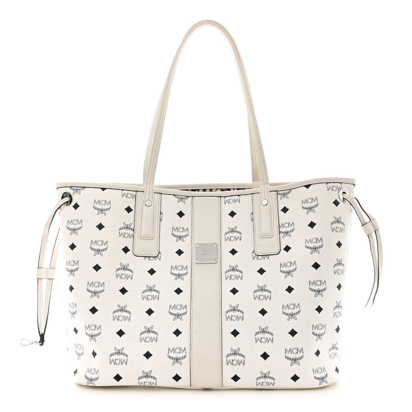 Visetos Medium Liz Reversible Shopper Tote White