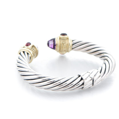 David Yurman Sterling Silver 14K Gold 10mm Cable Renaissance Bracelet 3 of 4