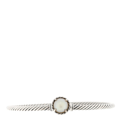 David Yurman Sterling Silver Pearl 3mm Chatelaine Bracelet 1 of 3