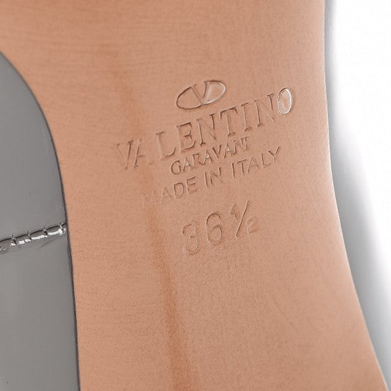 Valentino Garavani Patent Love Latch 100mm Pumps 36.5 Pebble Poudre 7 of 9
