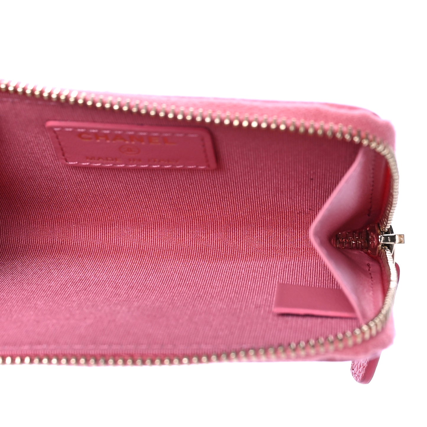 Caviar Camellia Embossed Key Holder Case Pink