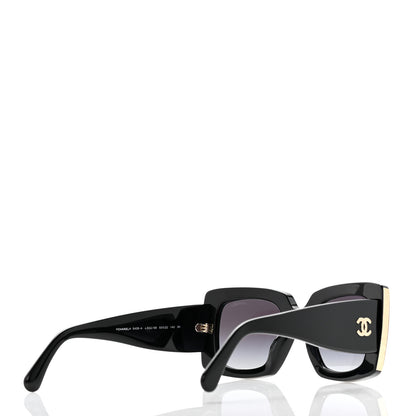 Chanel Acetate Rectangle Sunglasses 5435-A Black 4 of 10