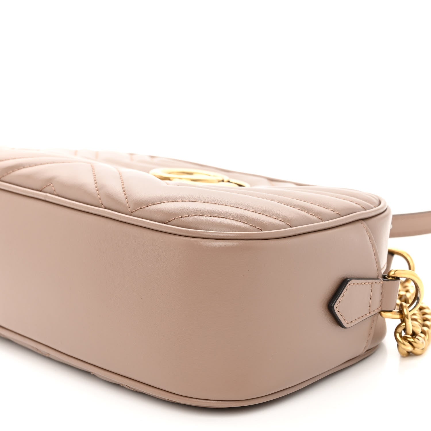 Gucci Calfskin Matelasse Small GG Marmont Chain Shoulder Bag Porcelain Rose 9 of 10