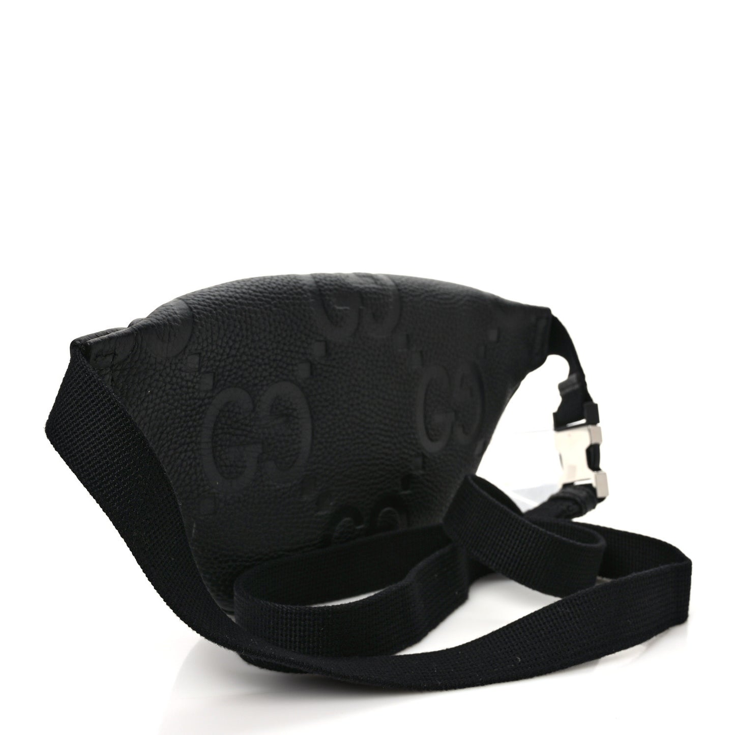 Piuma Calfskin Jumbo GG Embossed Small Belt Bag Black