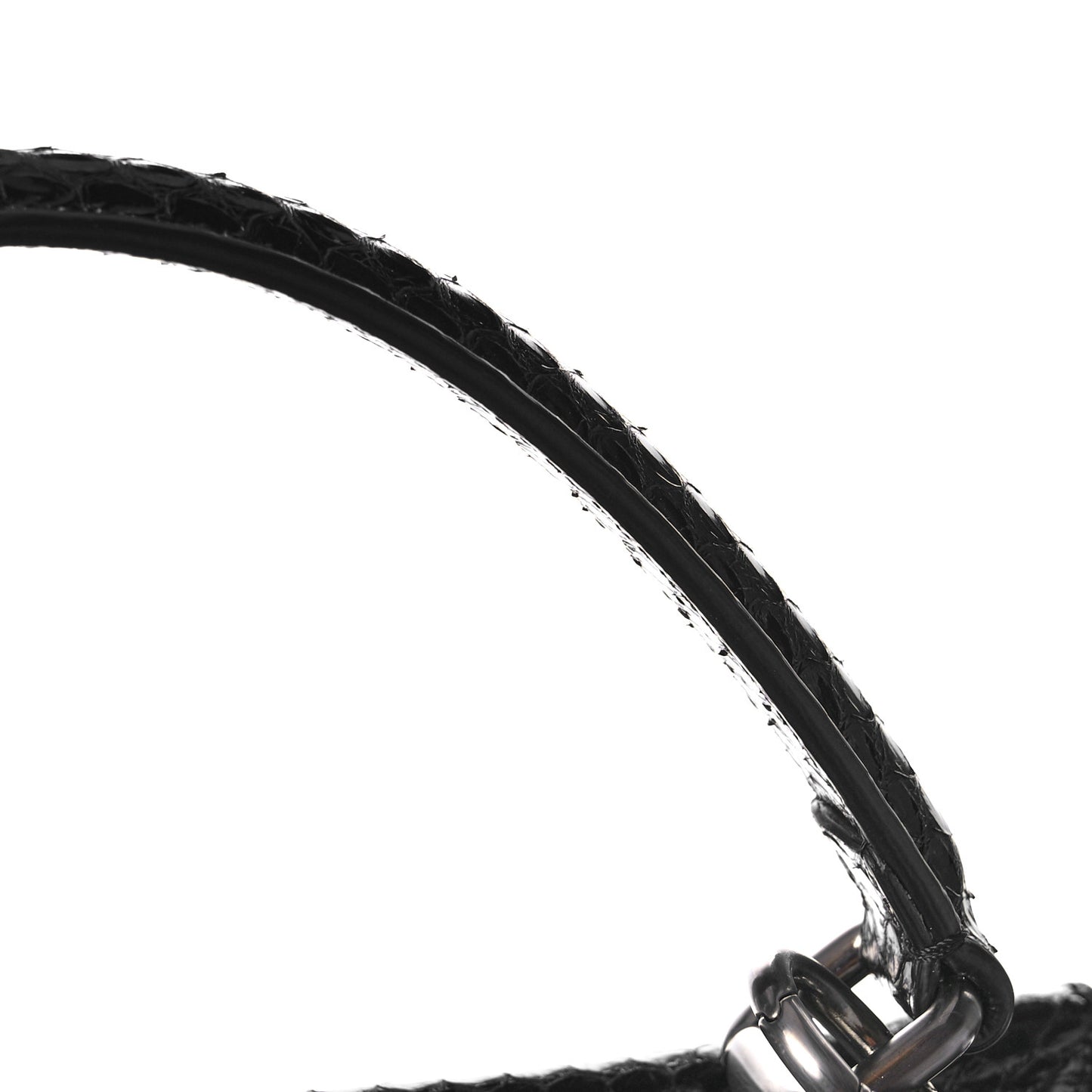 Snakeskin Large Peekaboo Iconic Satchel Black