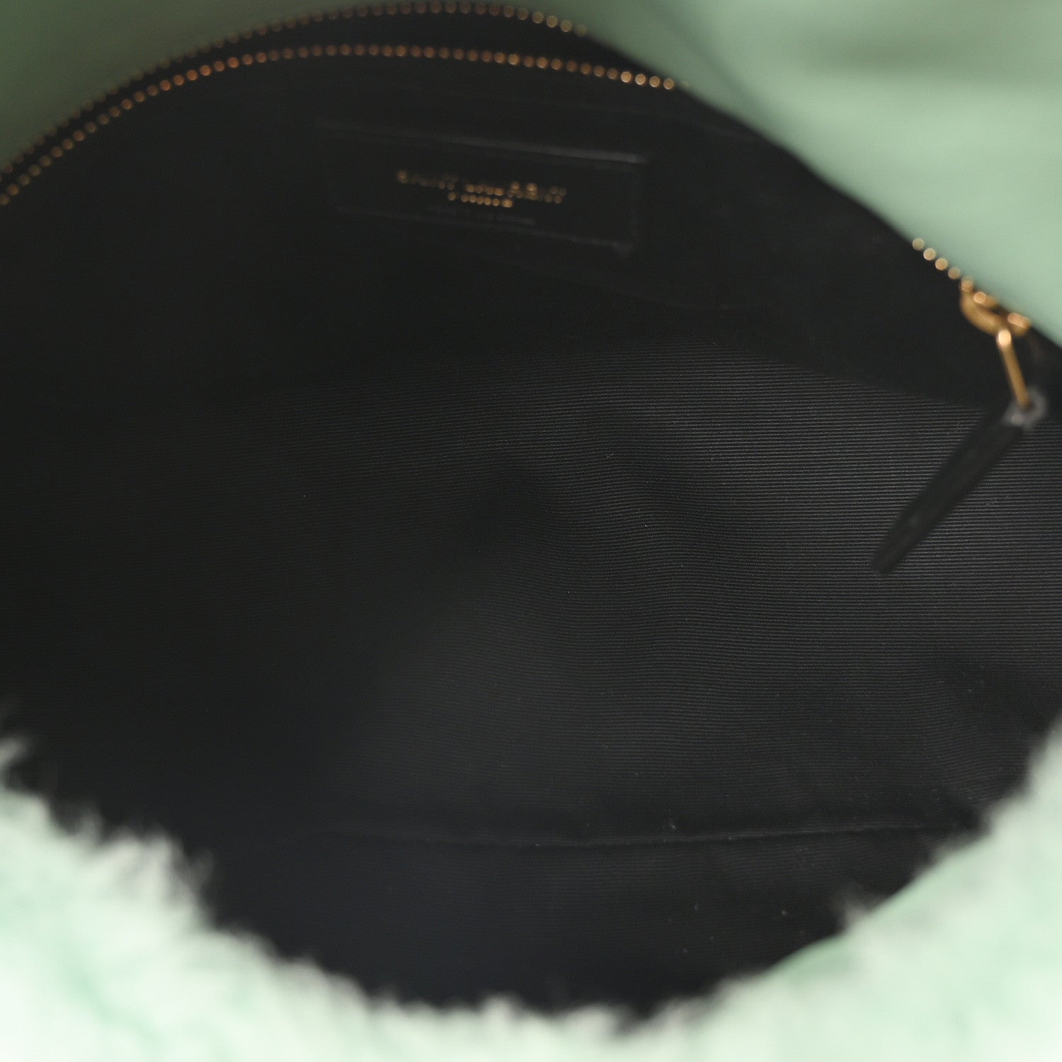 Saint Laurent Merino Shearling Lambskin Quilted Small Loulou Puffer Monogram Chain Satchel Iced Mint 5 of 10