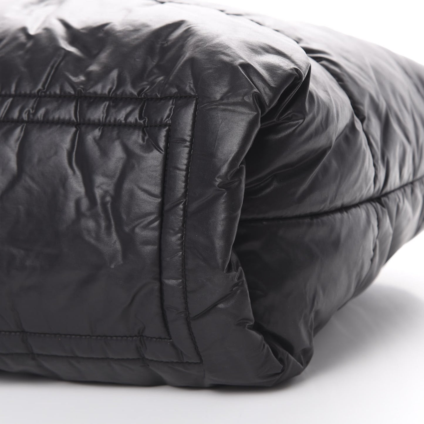 Nylon Quilted Large Coco Cocoon Tote Black