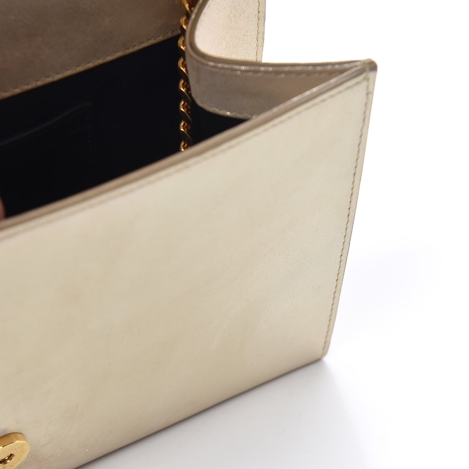 Saint Laurent Metallic Fabric Medium Monogram Kate Satchel Gold 18 of 19