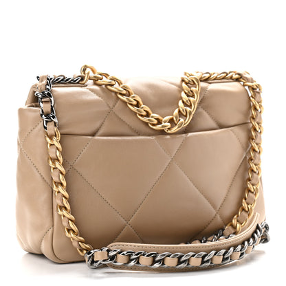 Chanel Lambskin Quilted Medium Chanel 19 Flap Dark Beige 3 of 11