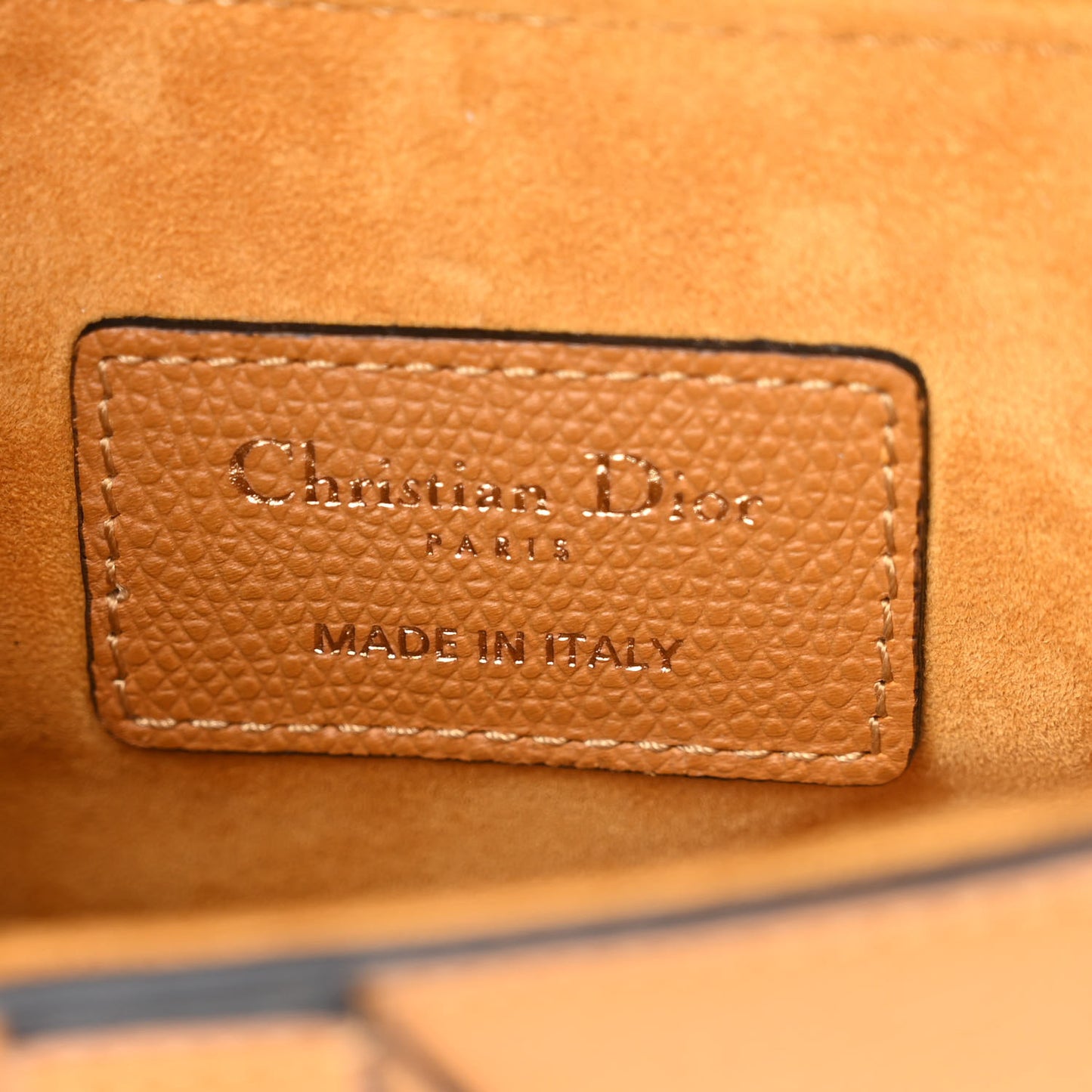 Grained Calfskin Mini Saddle Bag Dark Yellow