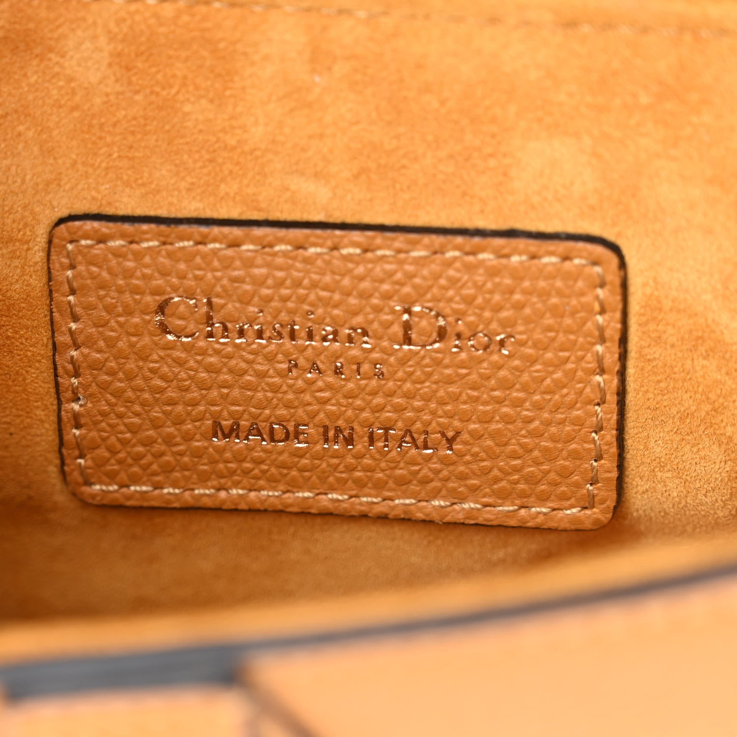 Christian Dior Grained Calfskin Mini Saddle Bag Dark Yellow 6 of 11