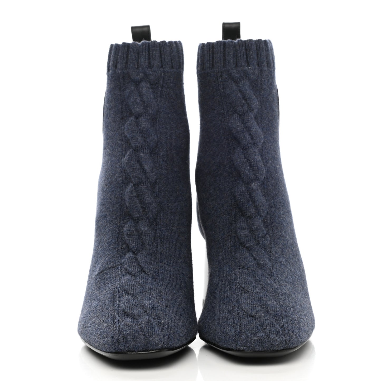 Knit Calfskin Volver 60 Ankle Boots 36 Bleu Diplomatique