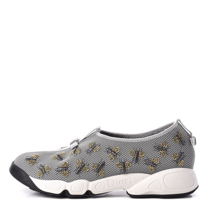 Christian Dior Technical Canvas Embellished Dior Fusion Sneakers 39 Grey 1 of 11