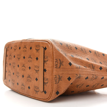 MCM Visetos Medium Liz Reversible Shopper Tote Cognac 12 of 14