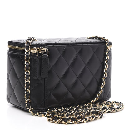 Chanel Lambskin Quilted Small Vanity Case With Chain Black 3 of 10