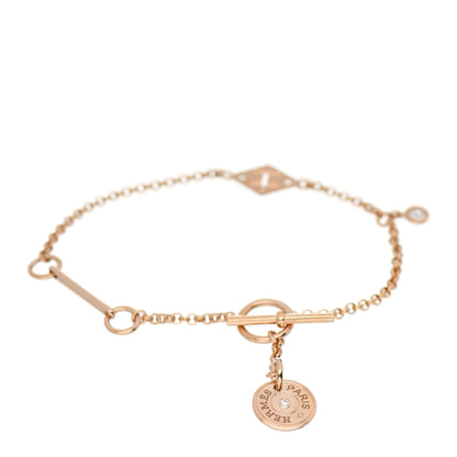 Hermes 18K Rose Gold Diamond Gambade Bracelet SH 1 of 5
