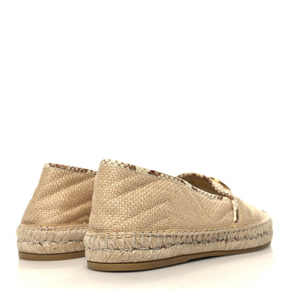 Gucci Straw Elaphe Matelasse GG Marmont Espadrilles 39 Natural Cream Brown 4 of 8