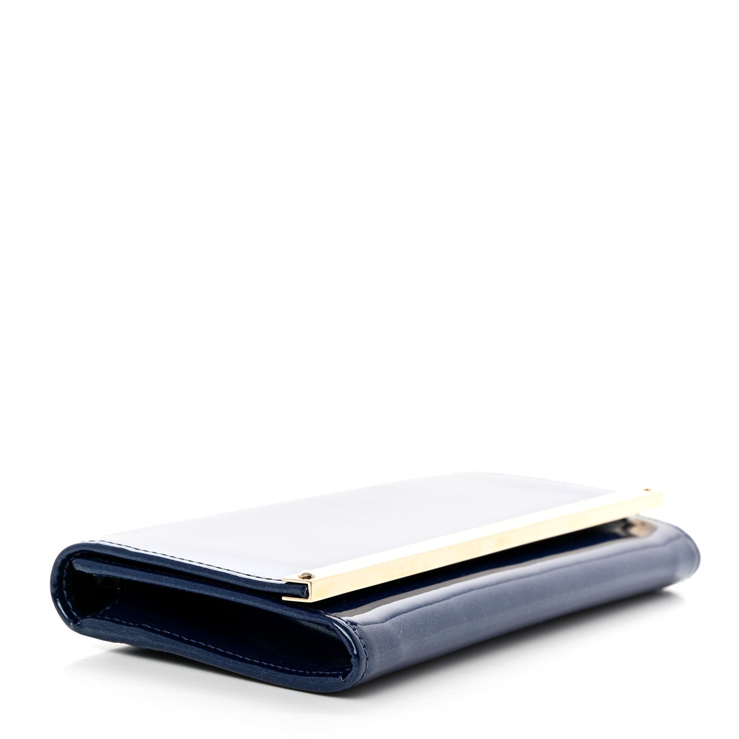 Jimmy Choo Patent Milla Wallet on Chain Navy 3 of 8