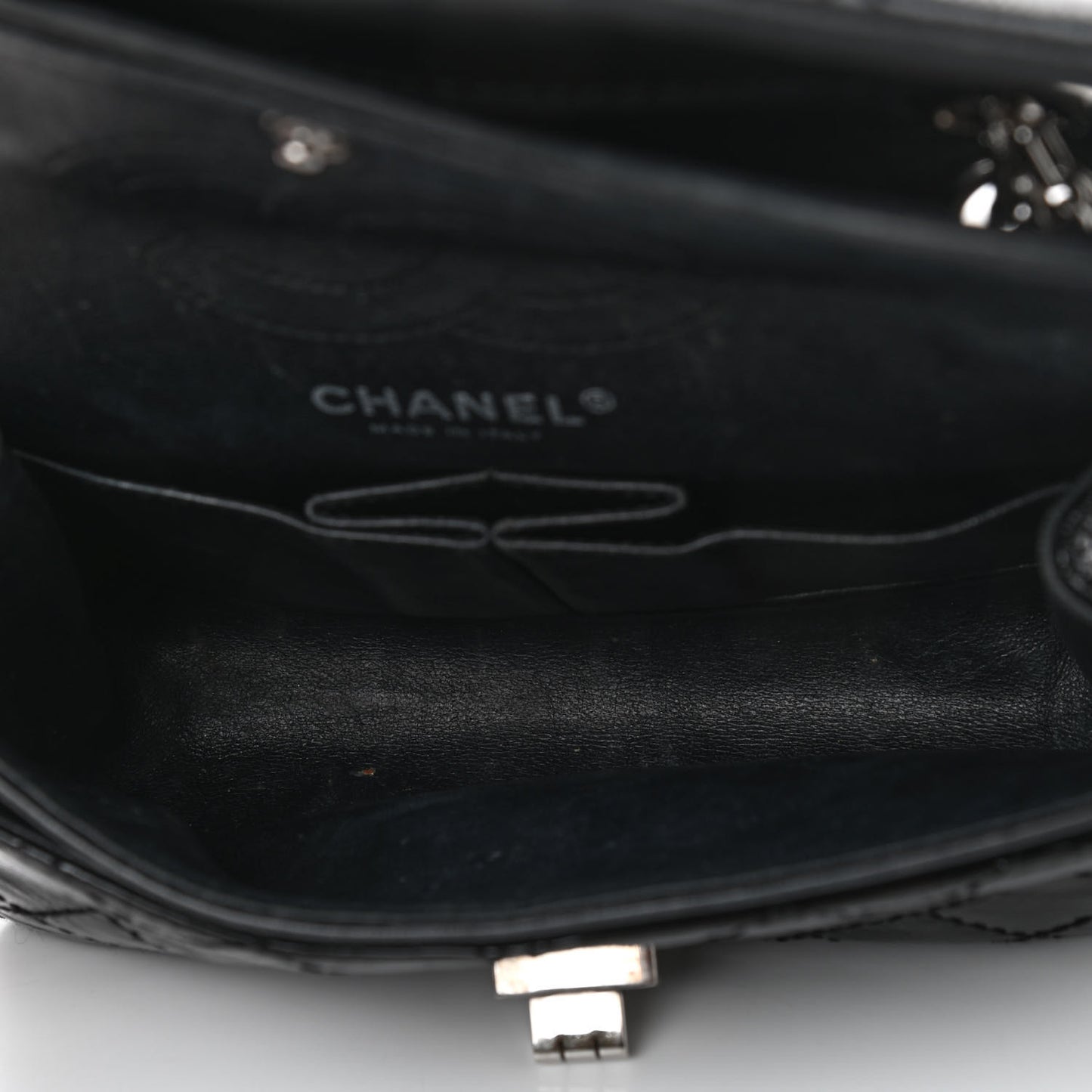 Crinkled Patent Quilted 2.55 Reissue Mini Flap Black