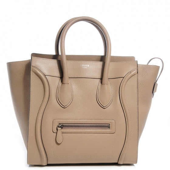 Celine Drummed Calfskin Mini Luggage Dune 1 of 11