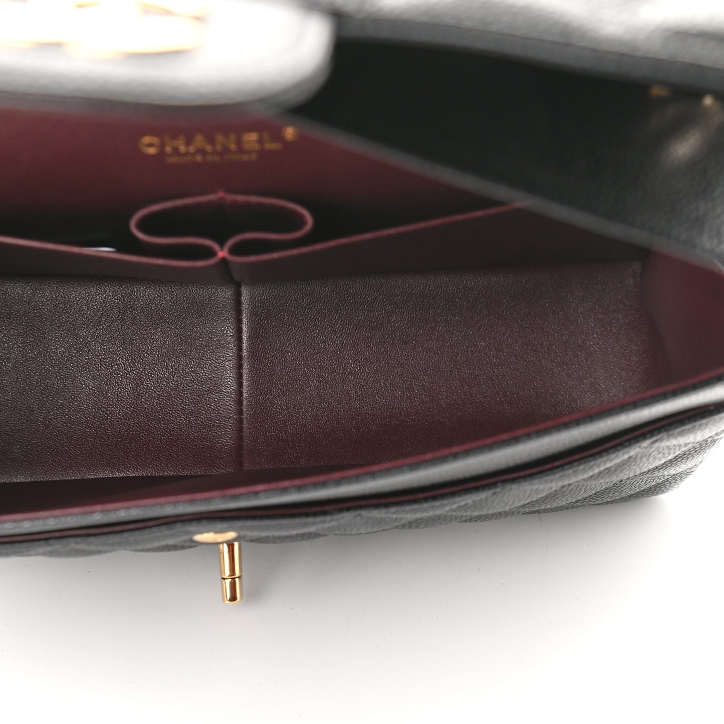 Caviar Quilted Jumbo Double Flap Black