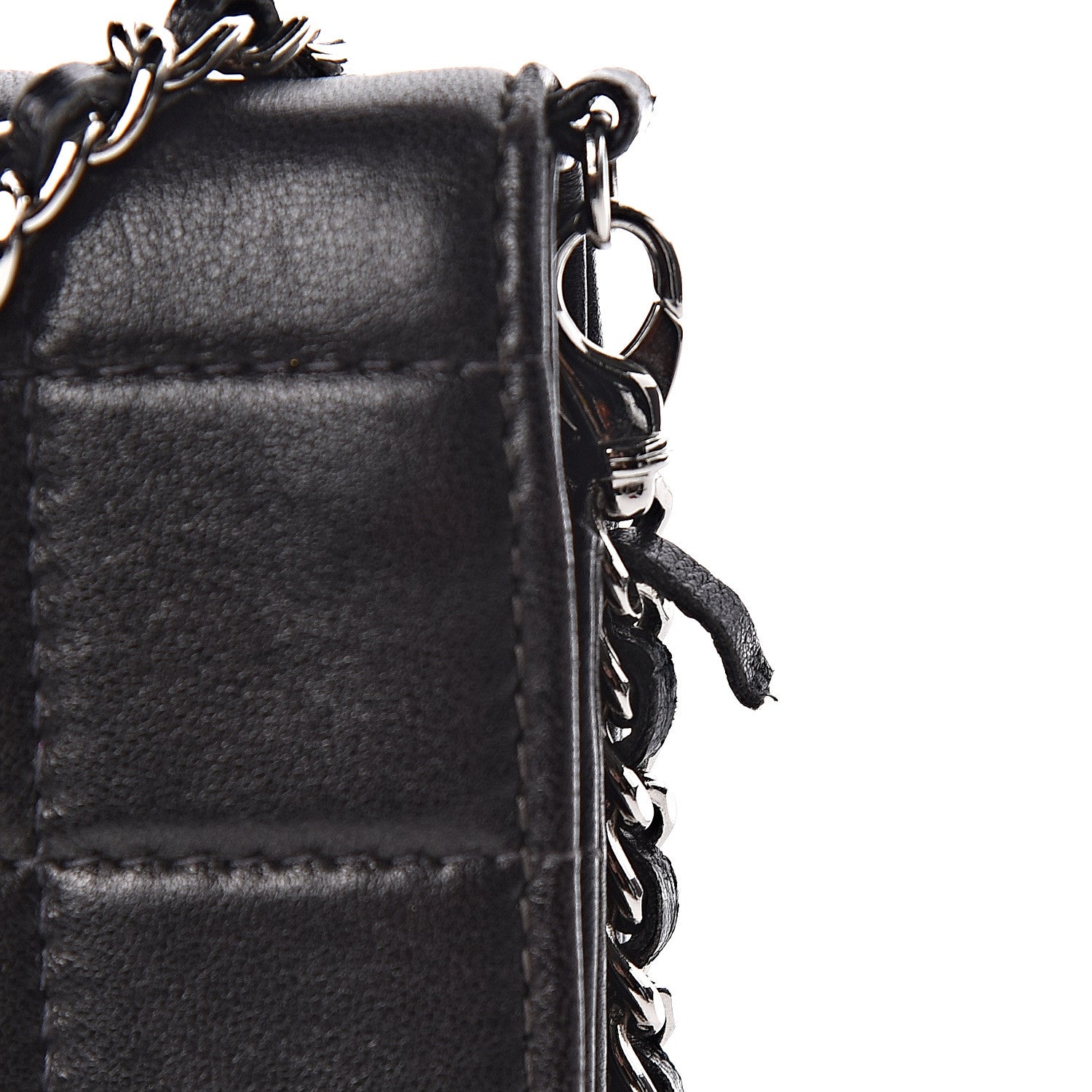 Chanel Lambskin Chocolate Bar Chain Clutch Black 12 of 15