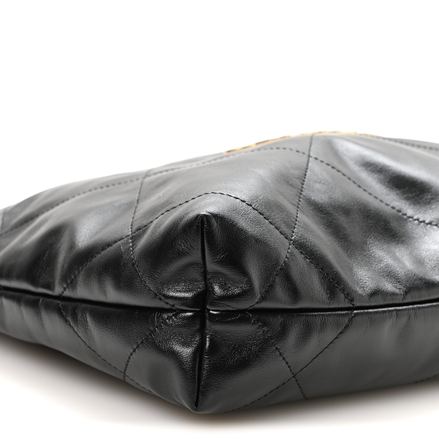 Shiny Calfskin Quilted Small Chanel 22 Black