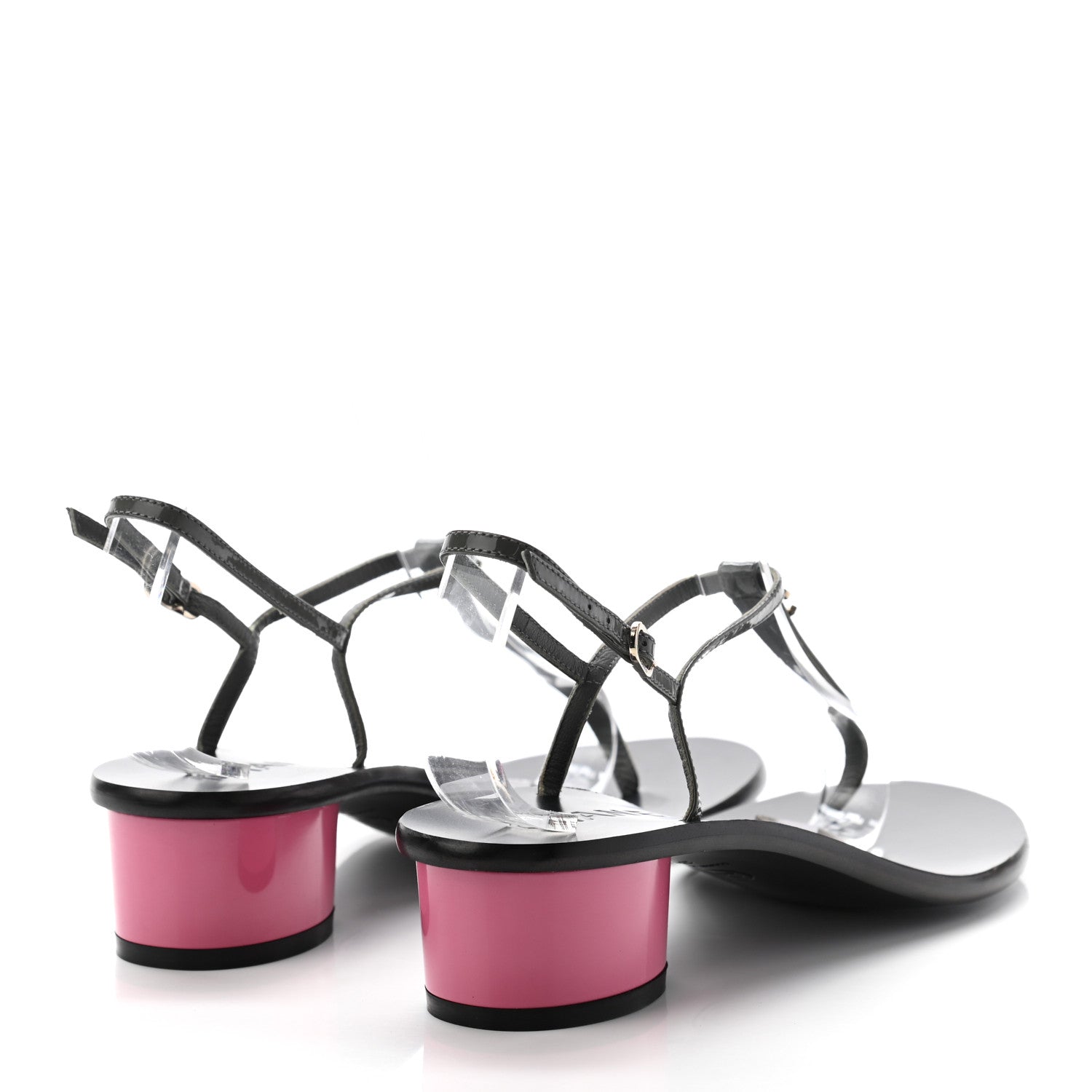 Chanel Patent CC Thong Sandals 38.5 Grey Pink 4 of 8