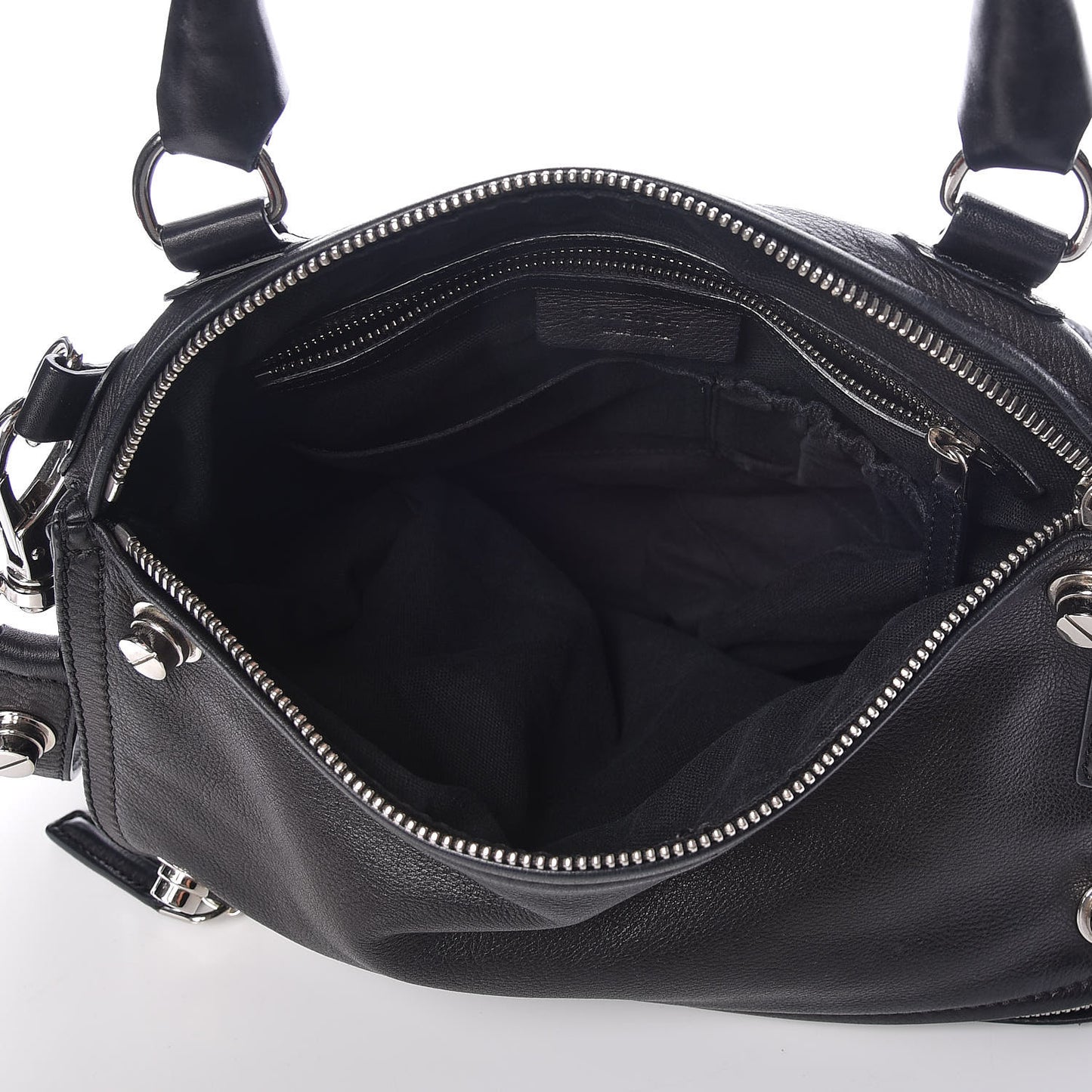 Pebbled Calfskin Medium Bolt Stud Pandora Black