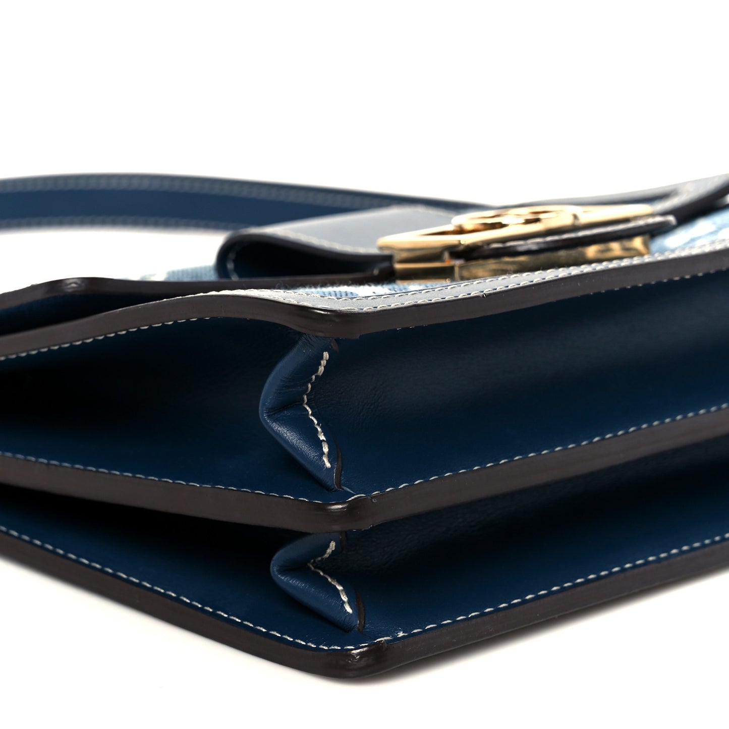 Denim Monogram Jacquard Dauphine MM Bleu