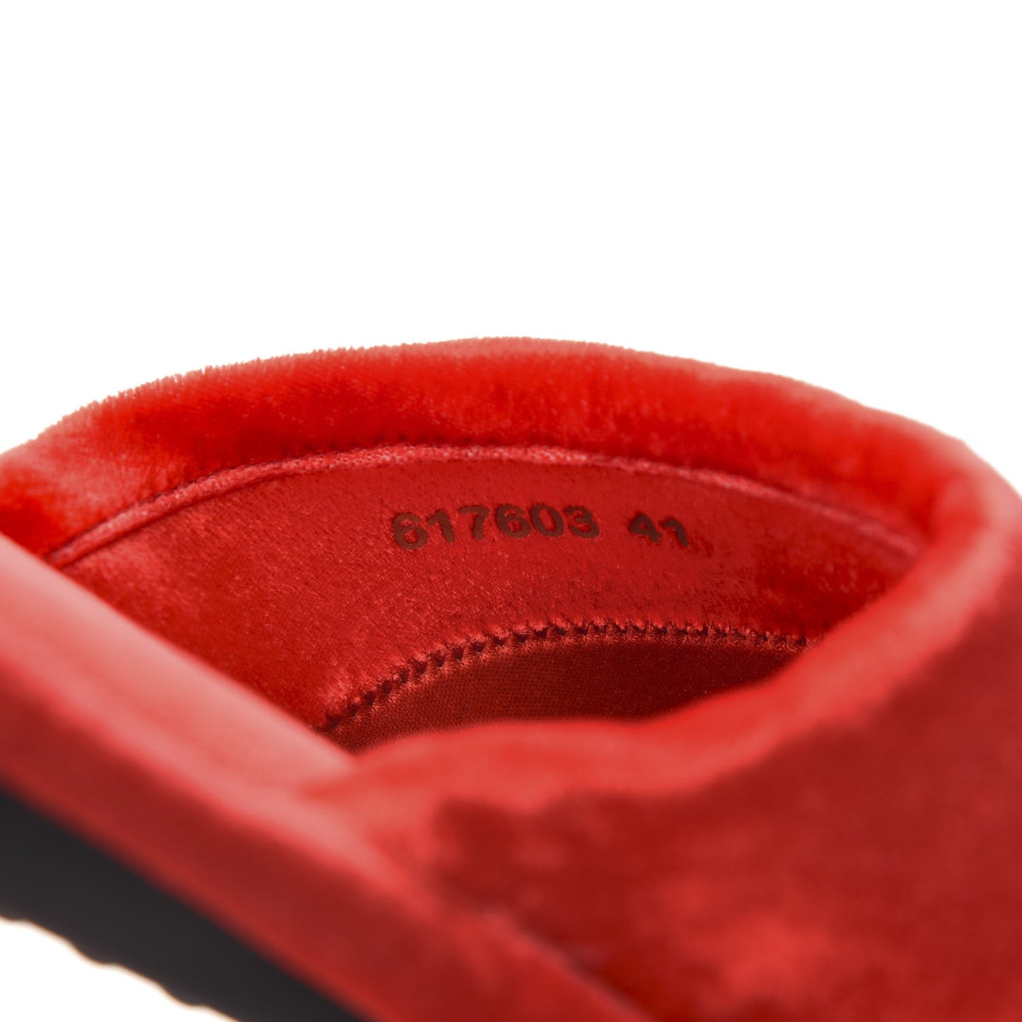 Velvet Slip-On Mule Slippers 41 Red