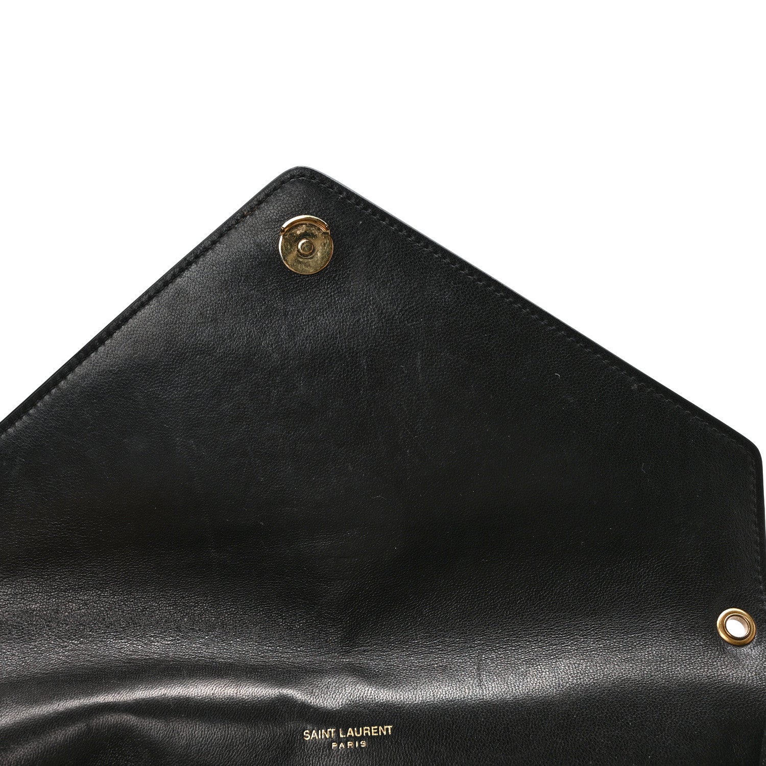 Saint Laurent Calfskin Crocodile Embossed Gaby Satchel Black 9 of 10