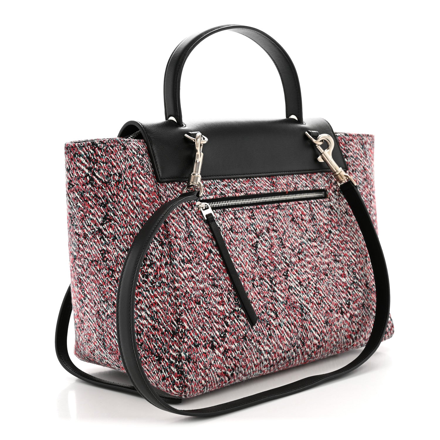 Celine Tweed Calfskin Small Belt Bag Black Multicolor 3 of 14
